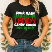 Four Main Food Groups Candy Canes & Syrup  Women's T-Shirt thumb 2