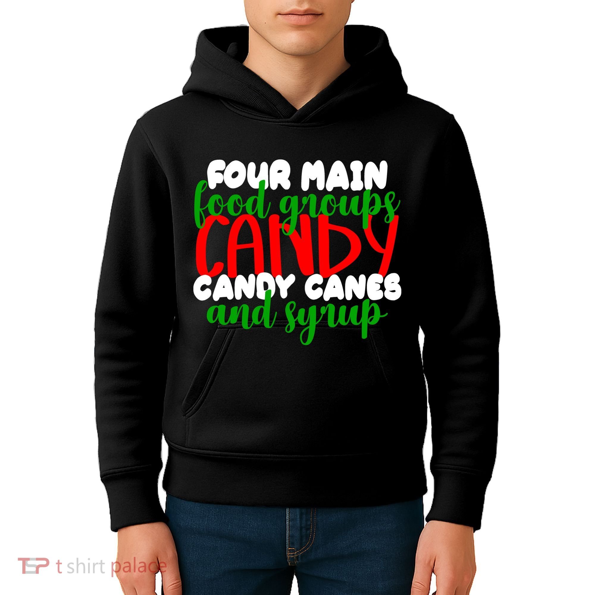 Four Main Food Groups Candy Canes & Syrup  Kids Hoodie