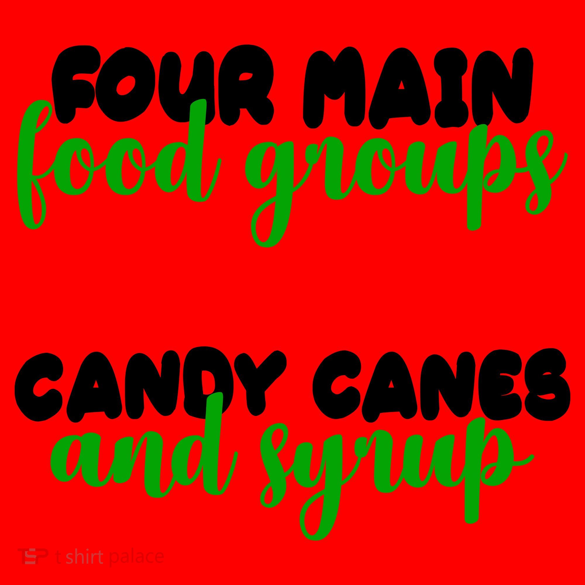 Four Main Food Groups Candy Canes & Syrup  Santa Hat