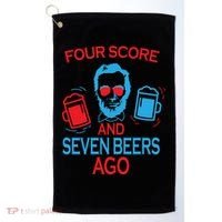 Four Score and Seven Beers Ago Golf Towel thumb 0