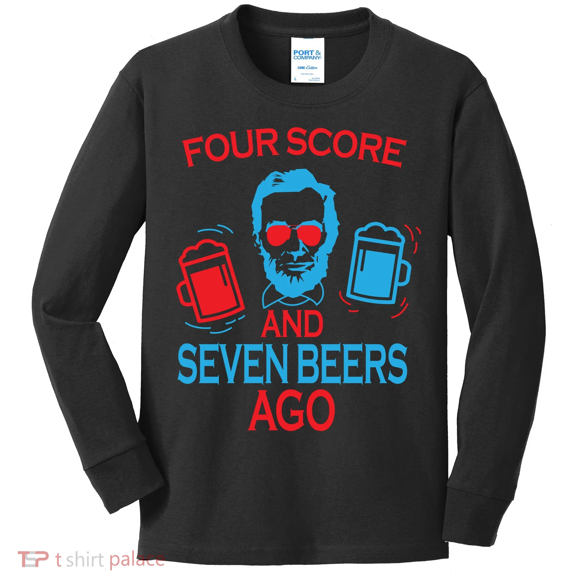 Four Score and Seven Beers Ago Kids Long Sleeve Shirt
