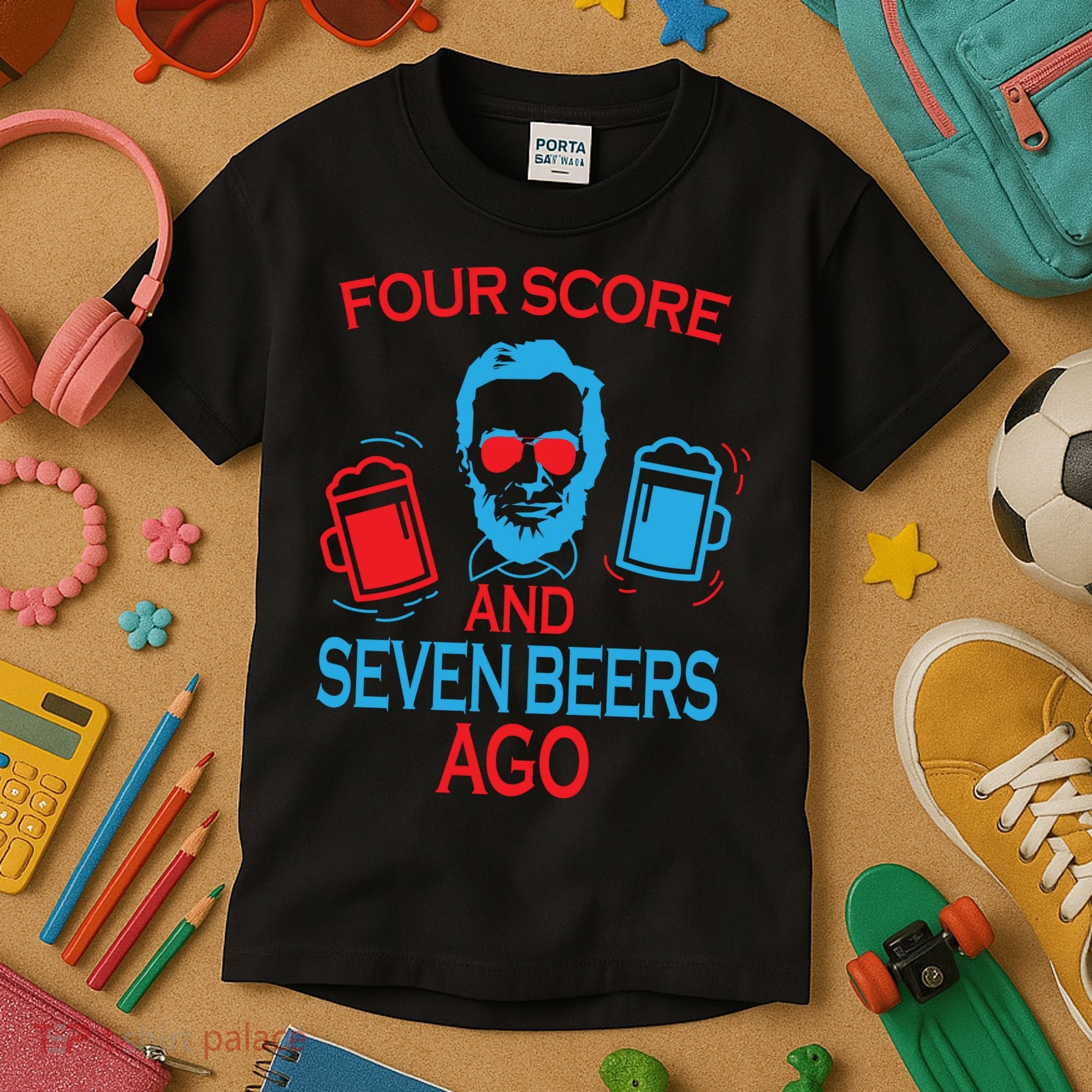 Four Score and Seven Beers Ago Kids T-Shirt