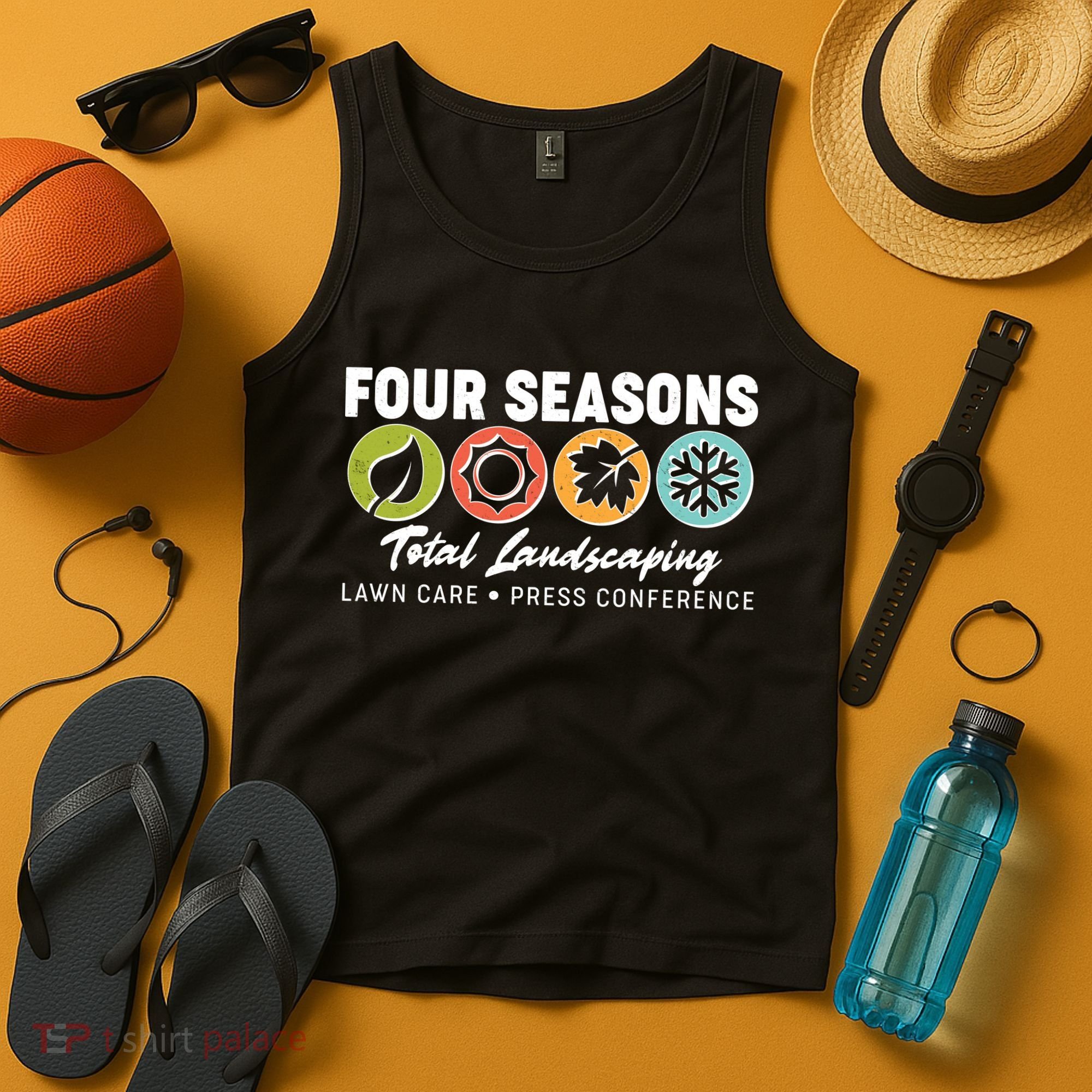 Four Seasons Total Landscaping Lawn Care Press Conference Tank Top