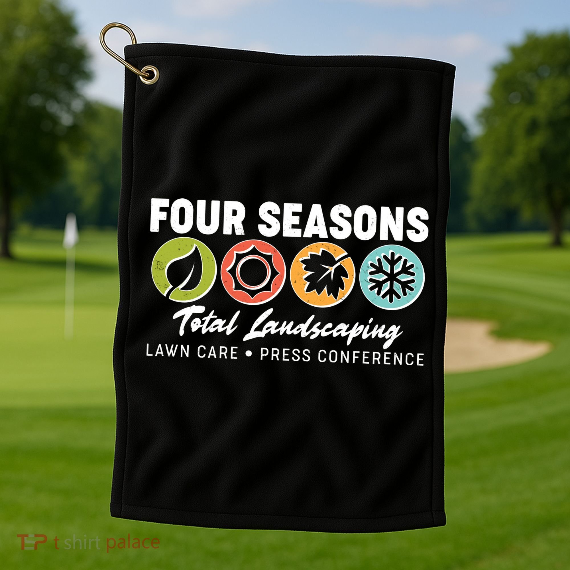 Four Seasons Total Landscaping Lawn Care Press Conference Golf Towel
