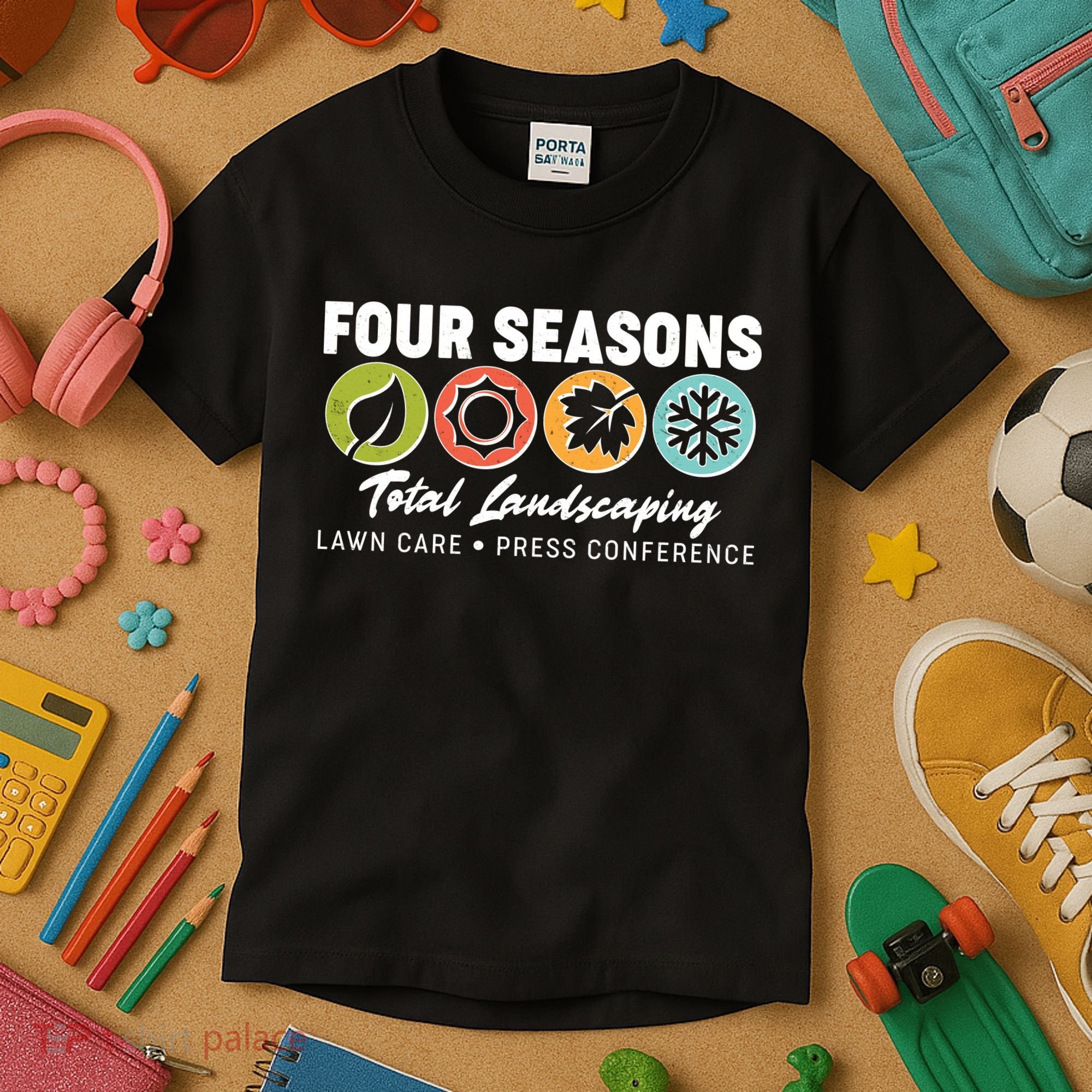 Four Seasons Total Landscaping Lawn Care Press Conference Kids T-Shirt