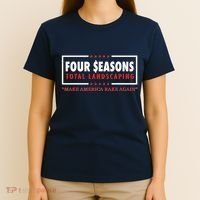 Four Seasons Total Landscaping Make America Rake Again Logo T-Shirt thumb 4