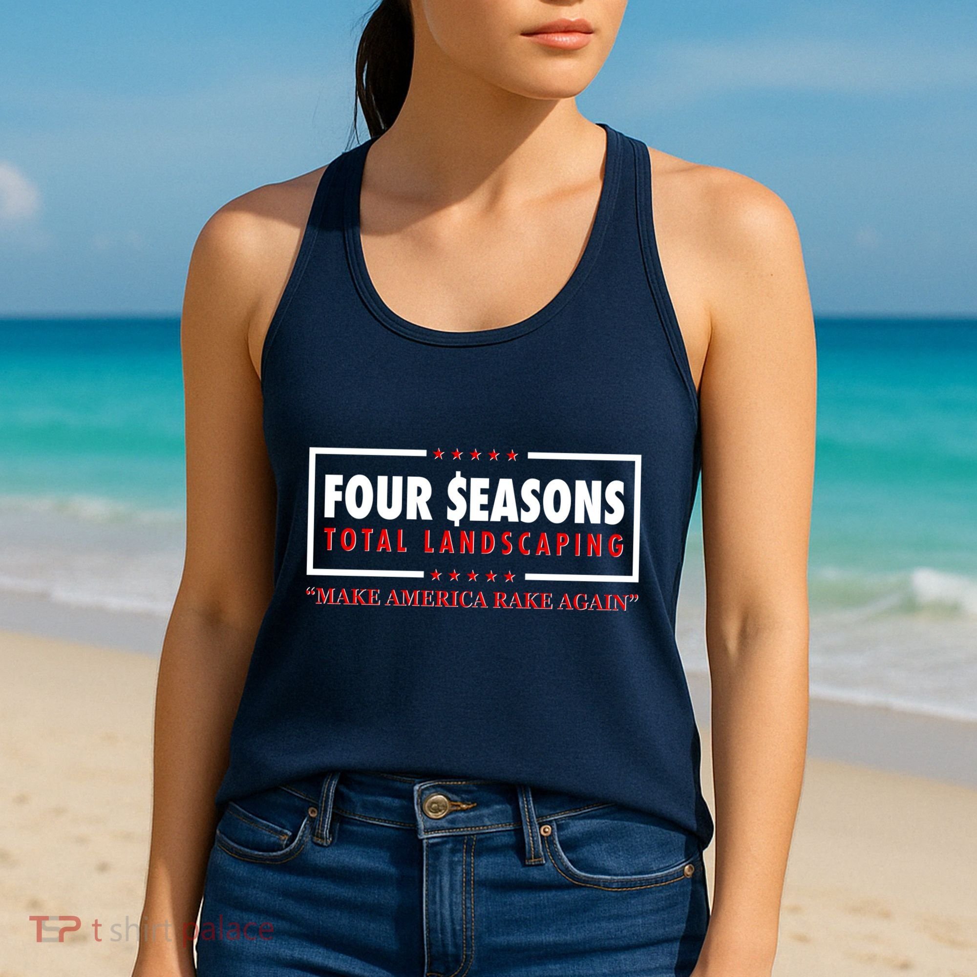 Four Seasons Total Landscaping Make America Rake Again Logo Women's Tank Top