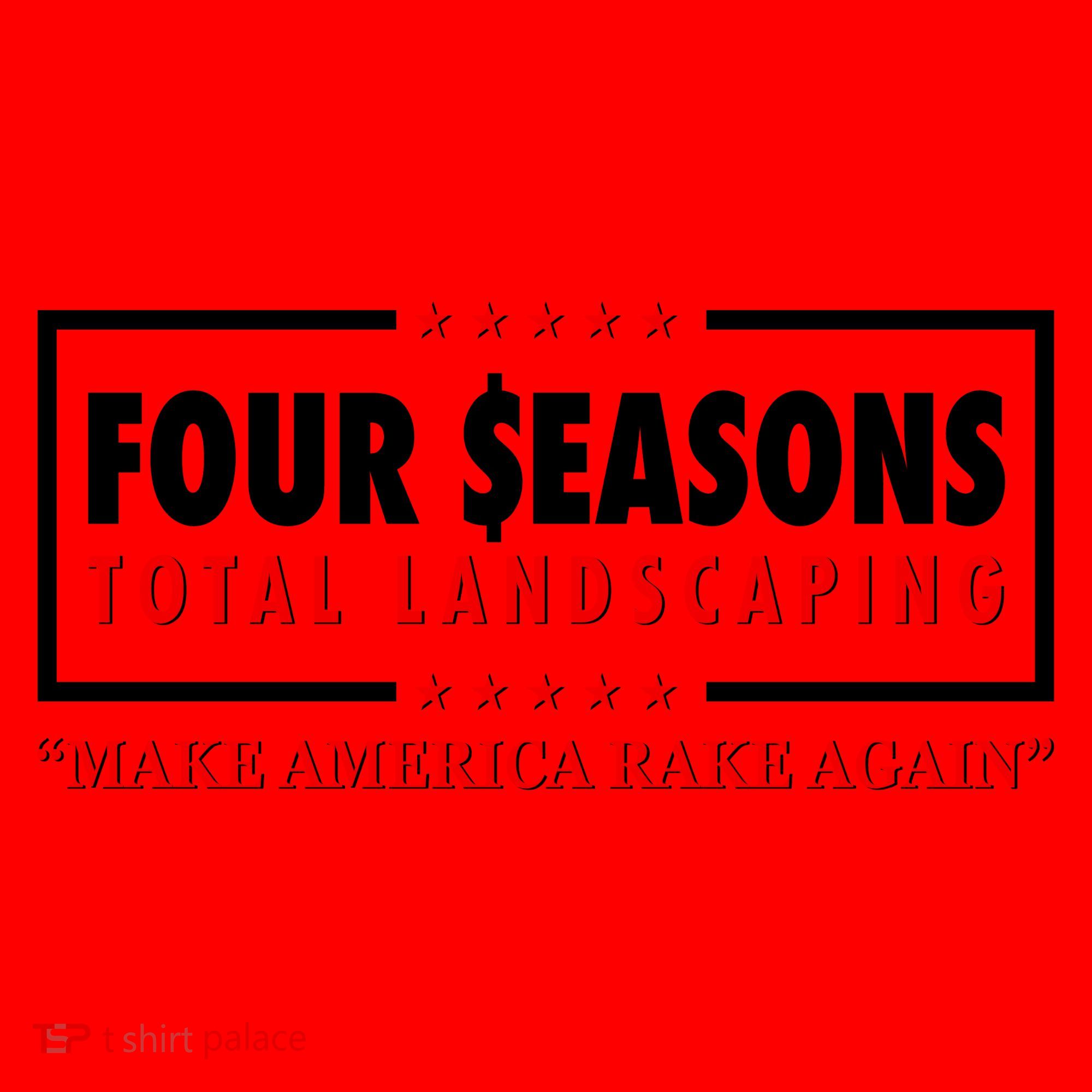Four Seasons Total Landscaping Make America Rake Again Logo Santa Hat