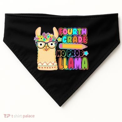 Fourth Grade No Prob Llama 4th Grade Students Teachers USA-Made Doggie Bandana