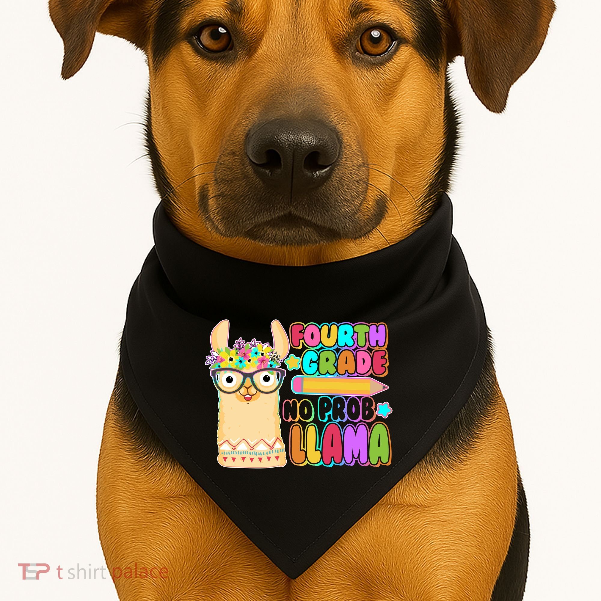 Fourth Grade No Prob Llama 4th Grade Students Teachers USA-Made Doggie Bandana