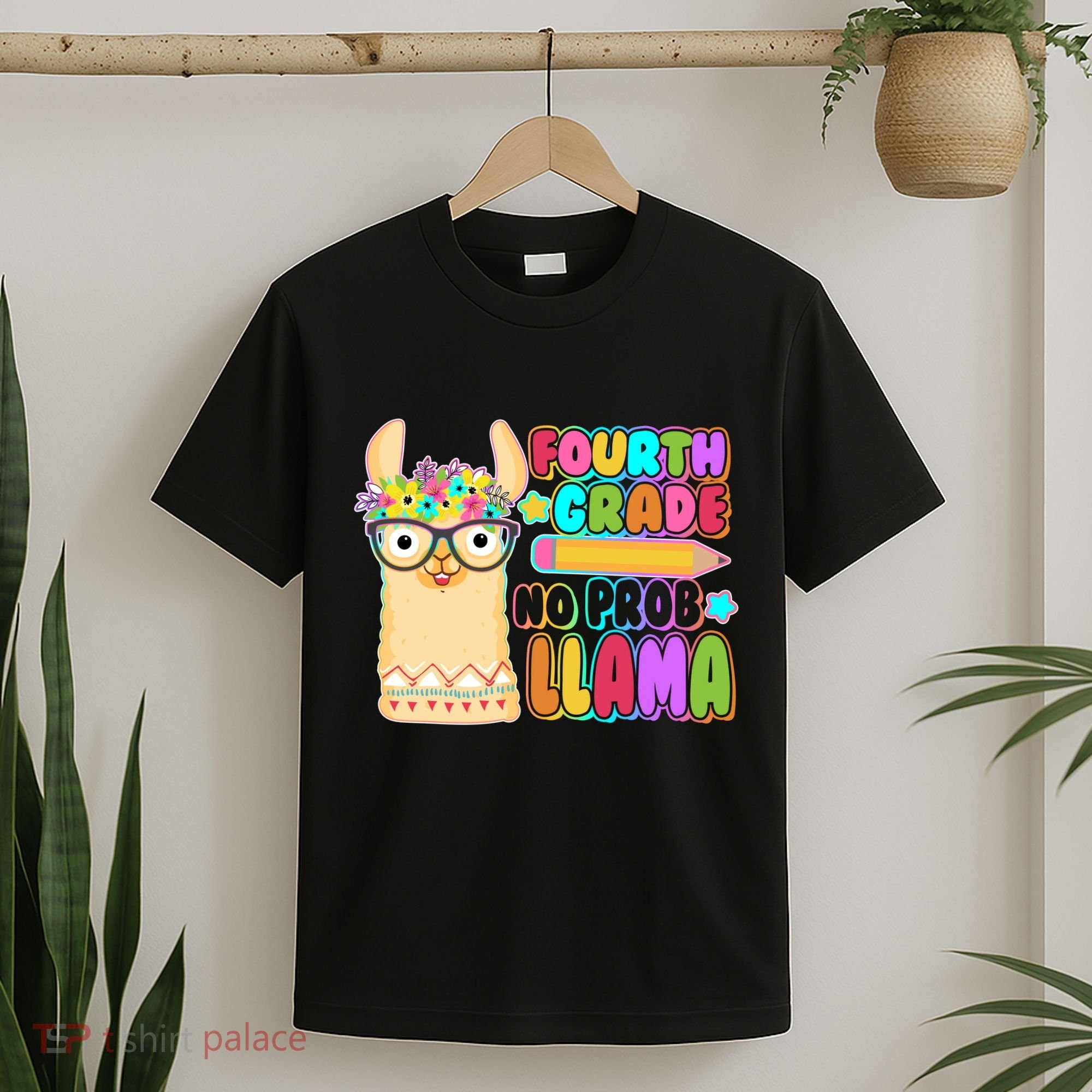 Fourth Grade No Prob Llama 4th Grade Students Teachers T-Shirt