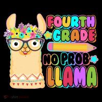 Fourth Grade No Prob Llama 4th Grade Students Teachers Baby Bodysuit thumb 2