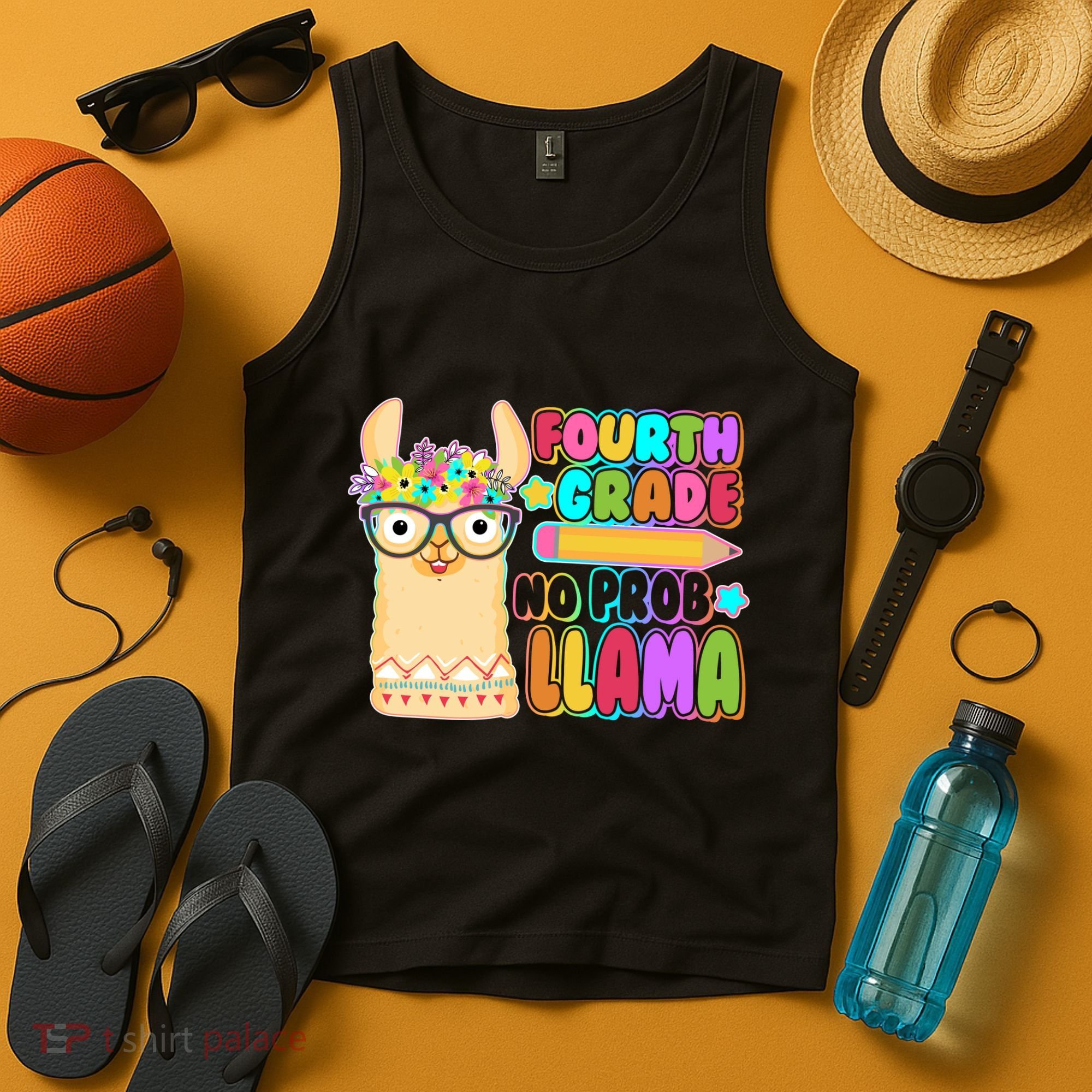 Fourth Grade No Prob Llama 4th Grade Students Teachers Tank Top