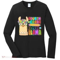 Fourth Grade No Prob Llama 4th Grade Students Teachers Women's Long Sleeve Shirt thumb 0