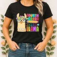 Fourth Grade No Prob Llama 4th Grade Students Teachers Women's T-Shirt thumb 2