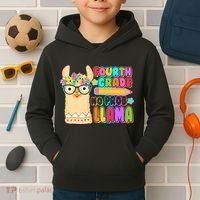 Fourth Grade No Prob Llama 4th Grade Students Teachers Kids Hoodie thumb 2