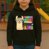 Fourth Grade No Prob Llama 4th Grade Students Teachers Kids Hoodie thumb 3