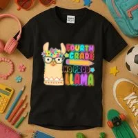 Fourth Grade No Prob Llama 4th Grade Students Teachers Kids T-Shirt thumb 3