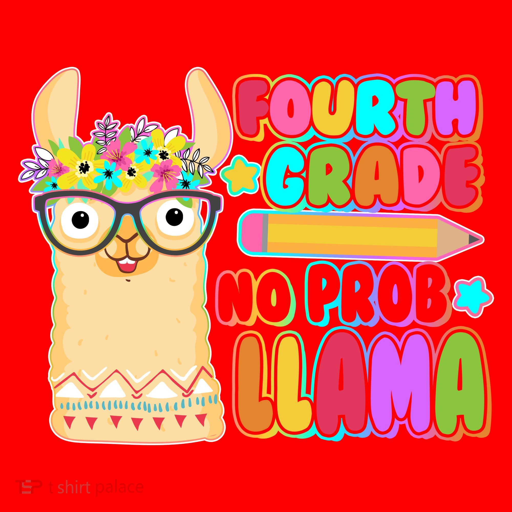Fourth Grade No Prob Llama 4th Grade Students Teachers Santa Hat
