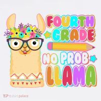 Fourth Grade No Prob Llama 4th Grade Students Teachers Garment-Dyed Sweatshirt thumb 2