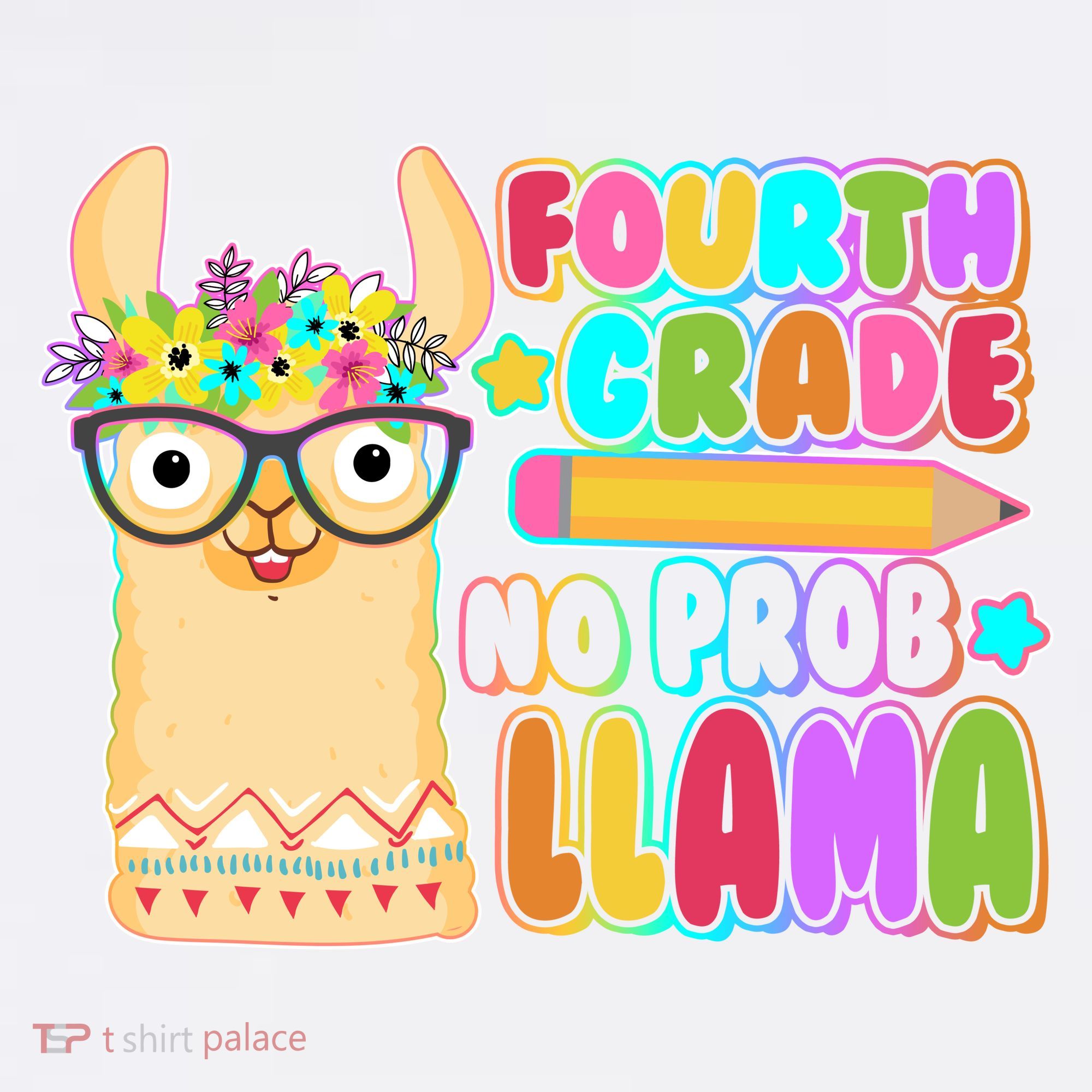 Fourth Grade No Prob Llama 4th Grade Students Teachers Garment-Dyed Sweatshirt