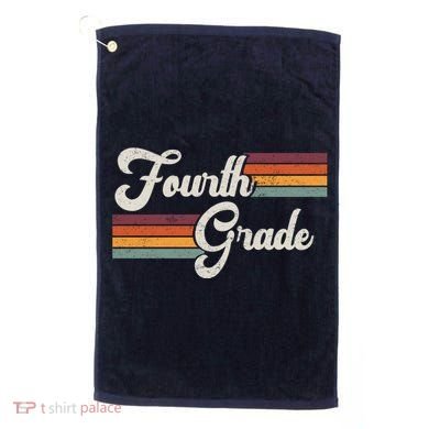 Fourth Grade Retro Vintage Golf Towel