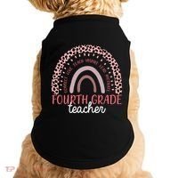 Fourth Grade Teacher Cute Inspiring Rainbow Doggie Tank thumb 0