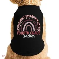 Fourth Grade Teacher Cute Inspiring Rainbow Doggie Tank thumb 0