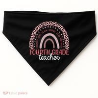 Fourth Grade Teacher Cute Inspiring Rainbow USA-Made Doggie Bandana thumb 0