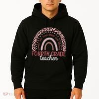 Fourth Grade Teacher Cute Inspiring Rainbow Hoodie thumb 2