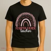 Fourth Grade Teacher Cute Inspiring Rainbow T-Shirt thumb 3