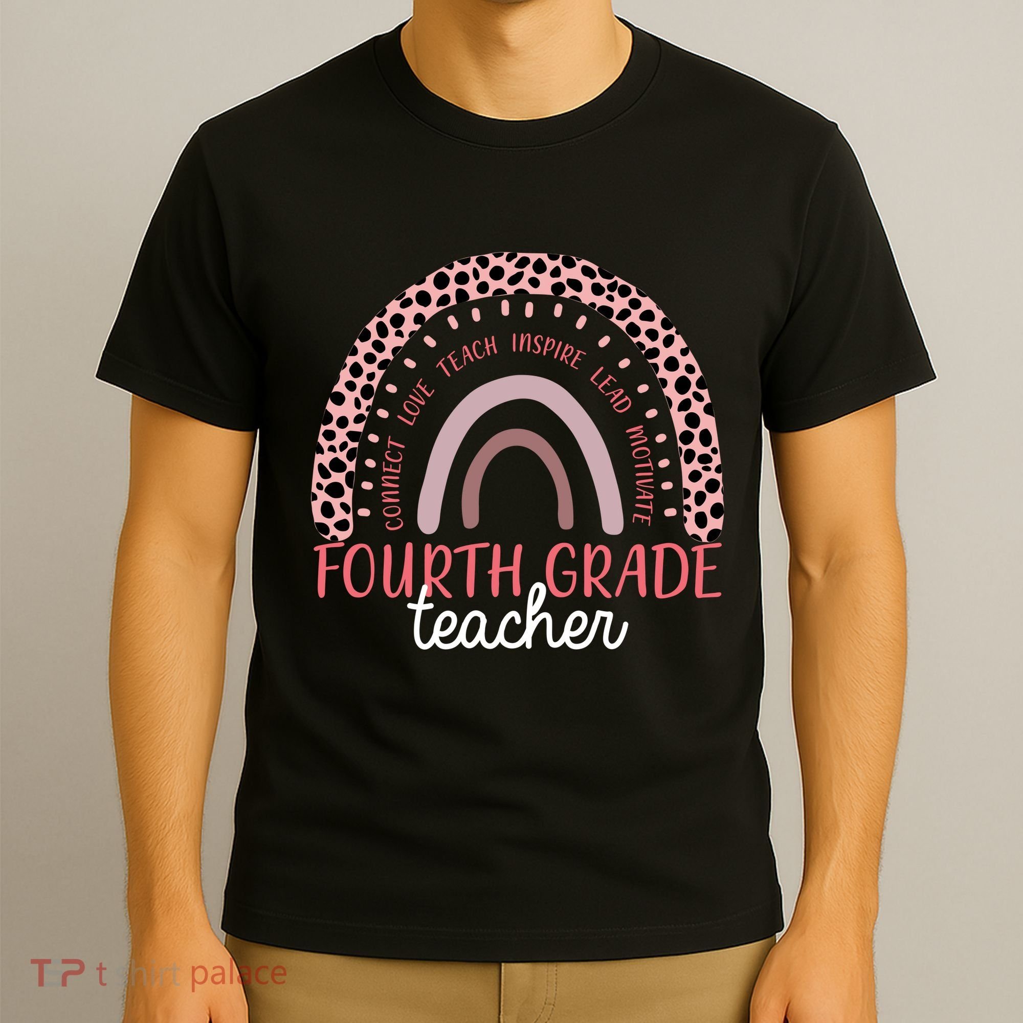 Fourth Grade Teacher Cute Inspiring Rainbow T-Shirt