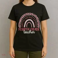 Fourth Grade Teacher Cute Inspiring Rainbow T-Shirt thumb 4