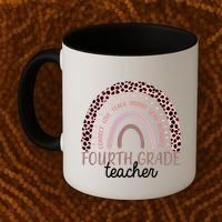 Fourth Grade Teacher Cute Inspiring Rainbow Coffee Mug thumb 2