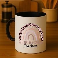 Fourth Grade Teacher Cute Inspiring Rainbow Coffee Mug thumb 4