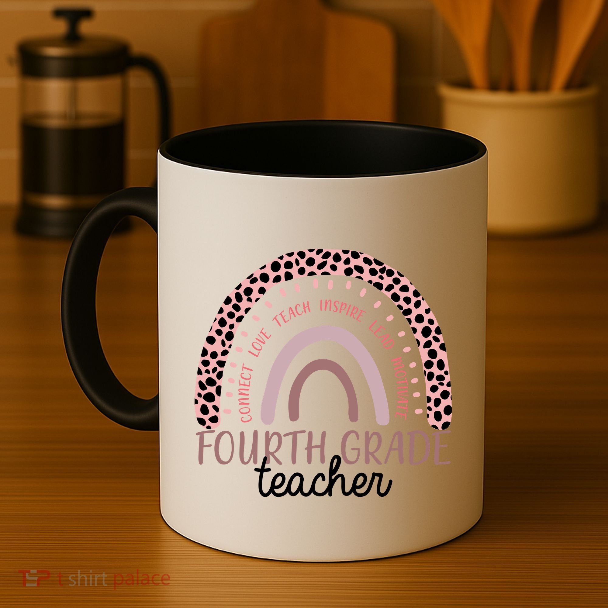 Fourth Grade Teacher Cute Inspiring Rainbow Coffee Mug