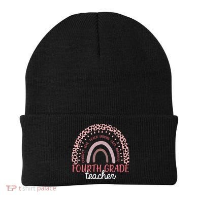 Fourth Grade Teacher Cute Inspiring Rainbow Beanie