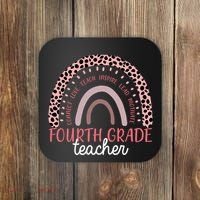 Fourth Grade Teacher Cute Inspiring Rainbow Coaster thumb 0