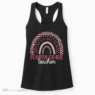 Fourth Grade Teacher Cute Inspiring Rainbow Women's Tank Top