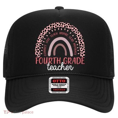 Fourth Grade Teacher Cute Inspiring Rainbow Hat