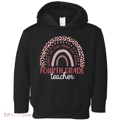 Fourth Grade Teacher Cute Inspiring Rainbow Toddler Hoodie