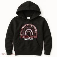Fourth Grade Teacher Cute Inspiring Rainbow Kids Hoodie thumb 0