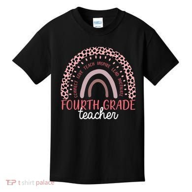 Fourth Grade Teacher Cute Inspiring Rainbow Kids T-Shirt