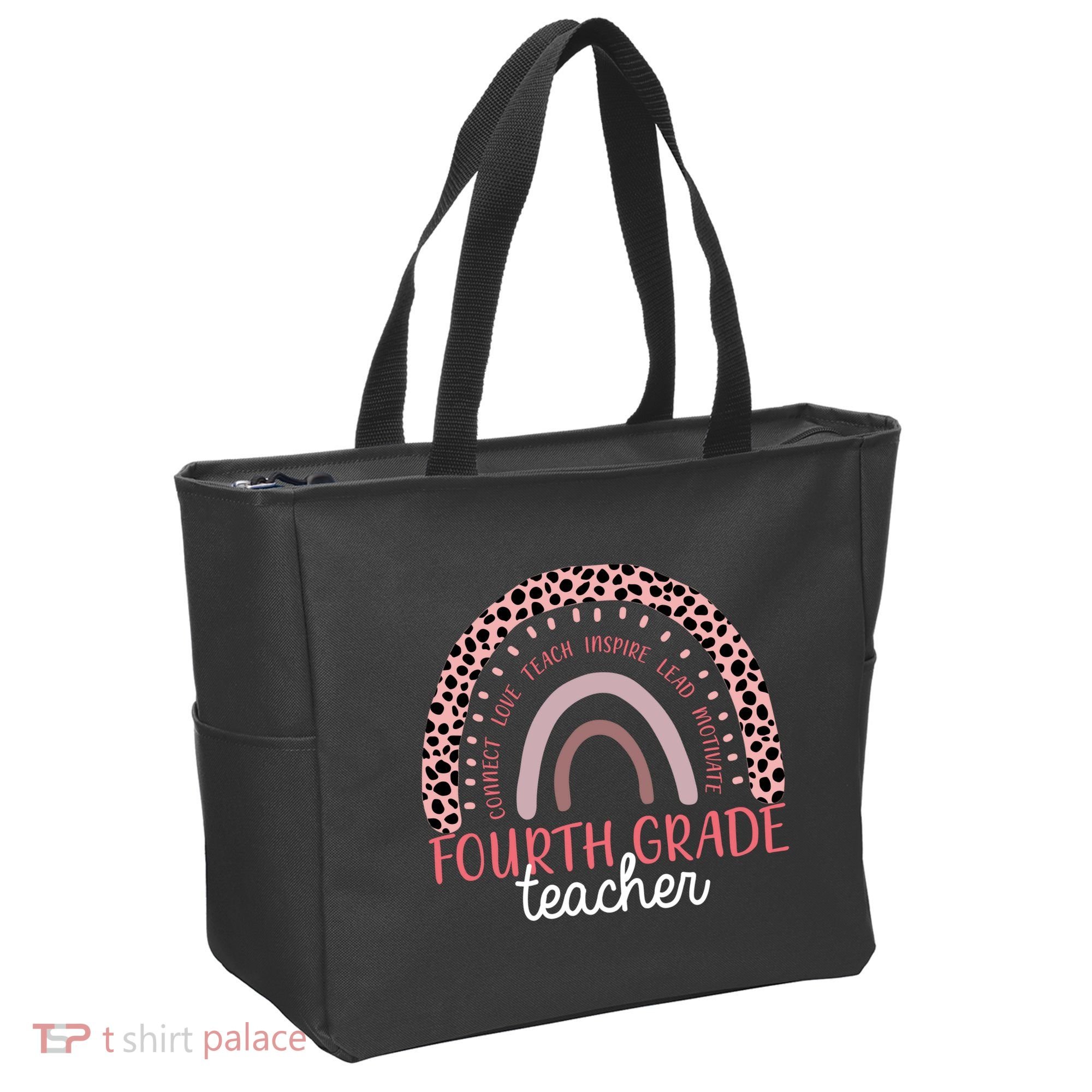 Fourth Grade Teacher Cute Inspiring Rainbow Tote Bag