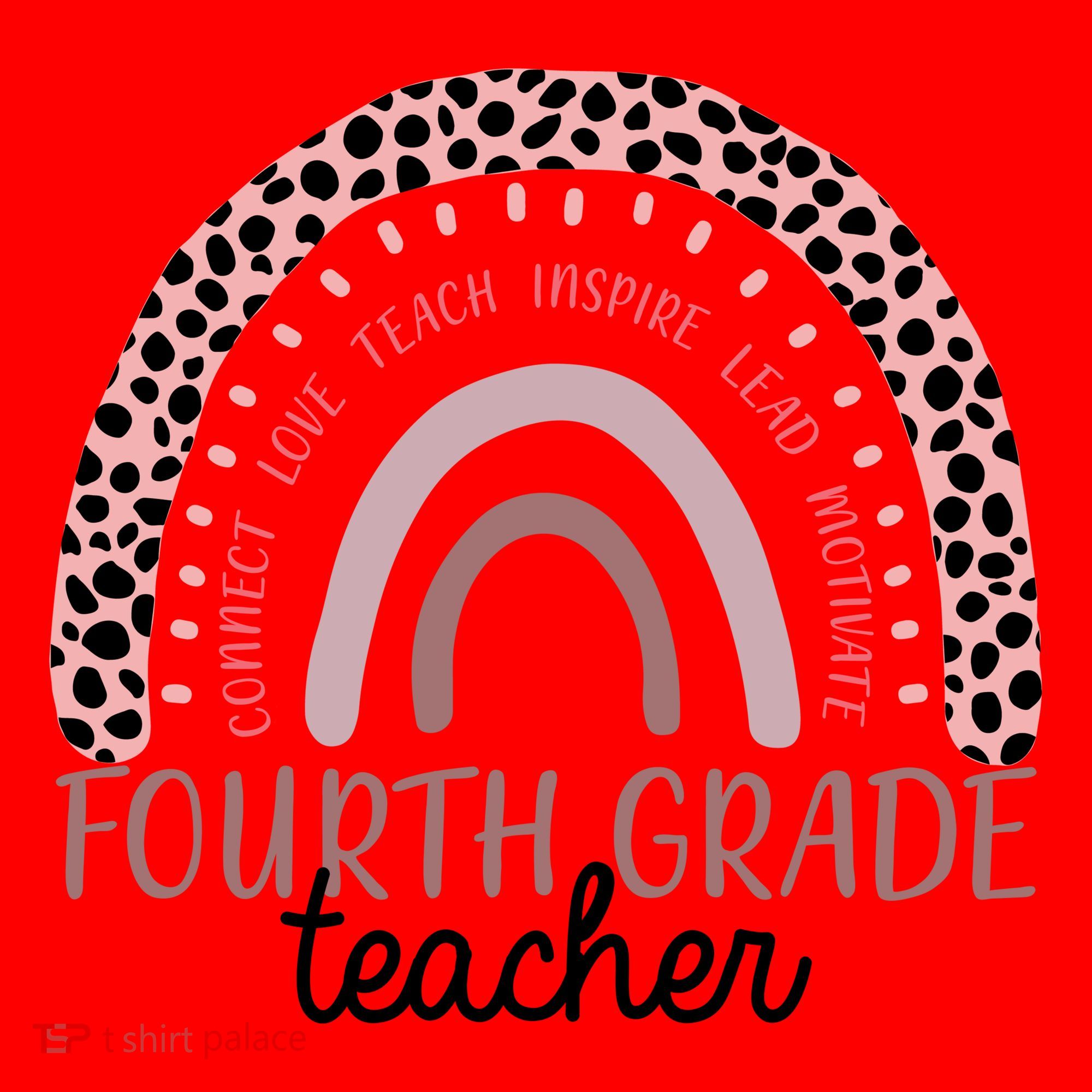 Fourth Grade Teacher Cute Inspiring Rainbow Santa Hat