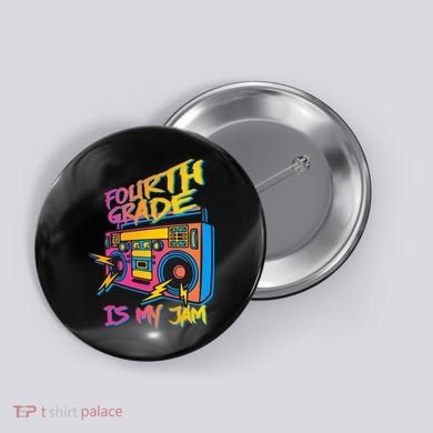 Fourth Grade Teacher Retro Button