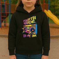Fourth Grade Teacher Retro Kids Hoodie thumb 3