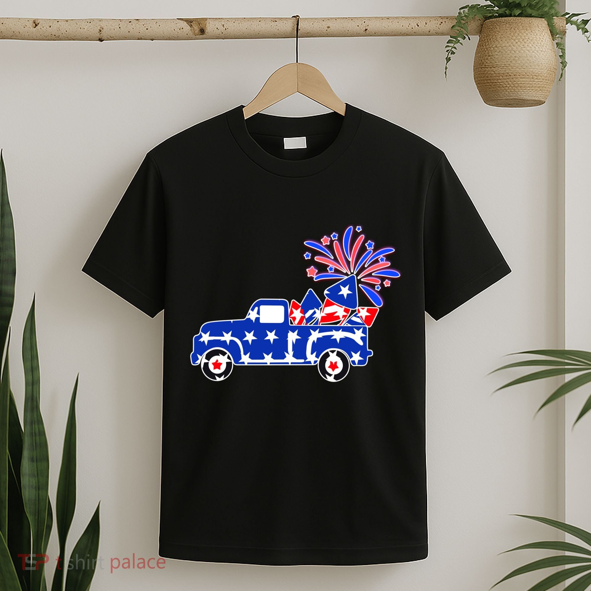 Fourth of July Fireworks Pickup Truck T-Shirt