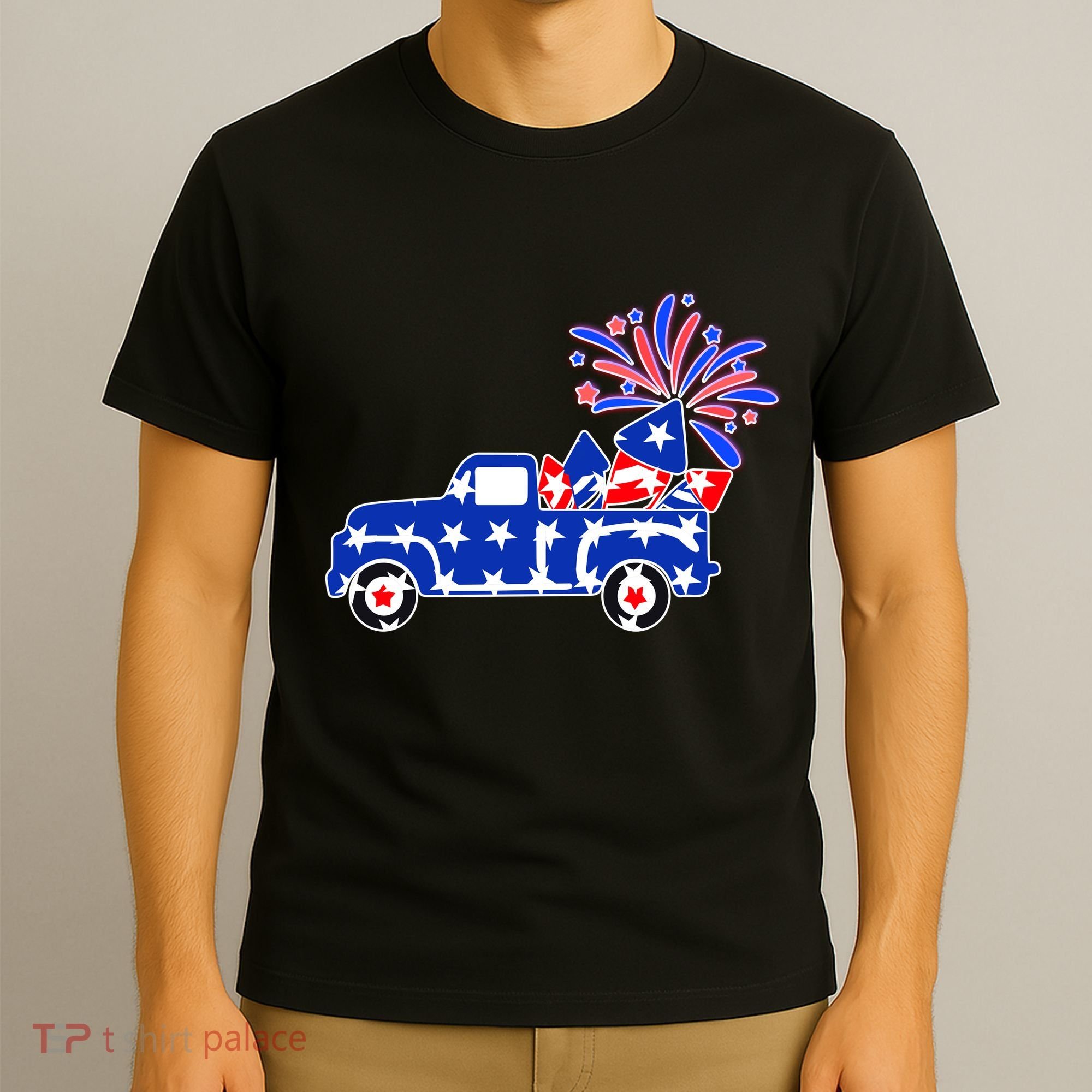 Fourth of July Fireworks Pickup Truck T-Shirt