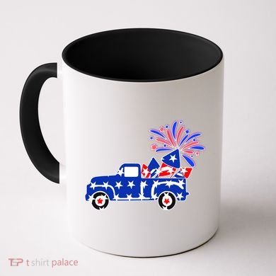 Fourth of July Fireworks Pickup Truck Coffee Mug